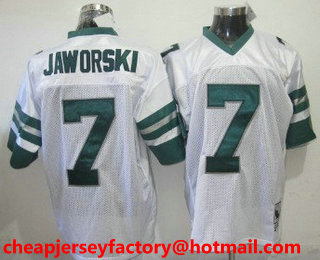 Men's Philadelphia Eagles #7 Ron Jaworski White Throwback Jersey by Mitchell & Ness