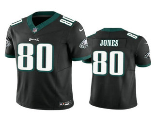 Men's Philadelphia Eagles #80 Julio Jones Black 2023 FUSE Vapor Limited Stitched Jersey