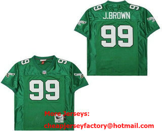 Men's Philadelphia Eagles #99 Jerome Brown Kelly Green 1991 Throwback Jersey