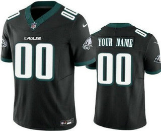 Men's Philadelphia Eagles Customized Limited Black 2024 New Logo FUSE Vapor Jersey