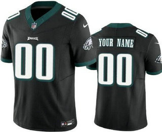 Men's Philadelphia Eagles Customized Limited Black FUSE Vapor Jersey