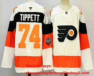 Men's Philadelphia Flyers #11 Travis Konecny White 2024 Stadium Series Stitched Authentic Jersey