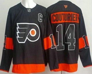 Men's Philadelphia Flyers #14 Sean Couturier Black Authentic Jersey