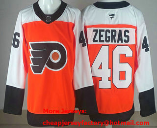 Men's Philadelphia Flyers #46 Trevor Zegras Orange Authentic Jersey
