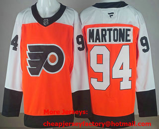 Men's Philadelphia Flyers #94 Porter Martone Orange Authentic Jersey