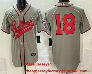 Men's Philadelphia Phillies #18 Didi Gregorius Grey 2026 Field of Dreams Stadium Stitched Jersey