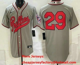 Men's Philadelphia Phillies #29 John Kruk Grey 2026 Field of Dreams Stadium Stitched Jersey