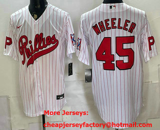 Men's Philadelphia Phillies #45 Zack Wheeler White 2026 Field of Dreams Stadium Stitched Jersey