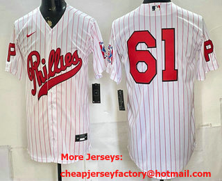 Men's Philadelphia Phillies #61 Cristopher Sanchez White 2026 Field of Dreams Stadium Stitched Jersey