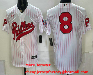 Men's Philadelphia Phillies #8 Nick Castellanos White 2026 Field of Dreams Stadium Stitched Jersey