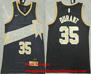 Men's Phoenix Suns #35 Kevin Durant Black Gold 2024 Select Series Stitched Jersey