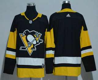 Men's Pittsburgh Penguins Blank Black Home 2017-2018 Hockey Stitched NHL Jersey