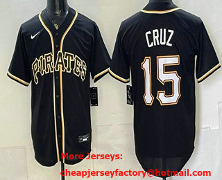 Men's Pittsburgh Pirates #15 Oneil Cruz 2026 Black Fashion Cool Base Jersey