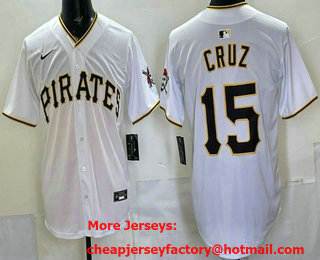 Men's Pittsburgh Pirates #15 Oneil Cruz White Limited Jersey