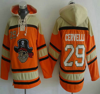 Men's Pittsburgh Pirates #29 Francisco Cervelli Orange MLB Baseball Hoodie