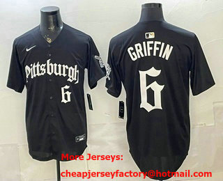 Men's Pittsburgh Pirates #6 Konnor Griffin Black Gothic Edition Vapor Premier Limited Stitched Jersey