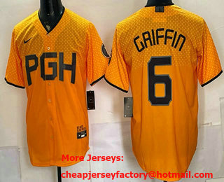 Men's Pittsburgh Pirates #6 Konnor Griffin Gold City Connect Stitched Jersey