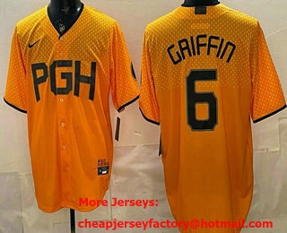 Men's Pittsburgh Pirates #6 Konnor Griffin Gold City Connect Stitched Jersey