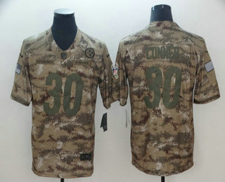 Men's Pittsburgh Steelers #30 James Conner 2018 Camo Salute to Service Stitched NFL Nike Limited Jersey