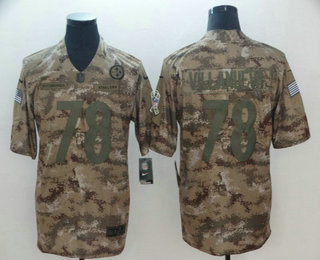 Men's Pittsburgh Steelers #78 Alejandro Villanueva 2018 Camo Salute to Service Stitched NFL Nike Limited Jersey