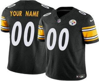 Men's Pittsburgh Steelers Customized Limited Black FUSE Vapor Jersey