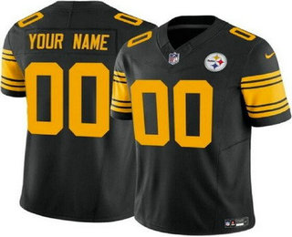 Men's Pittsburgh Steelers Customized Limited Black Throwback FUSE Vapor Jersey