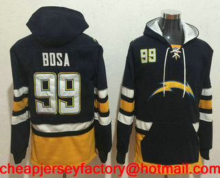 Men's San Diego Chargers #99 Joey Bosa Navy Blue NEW Navy Blue Pocket Stitched NFL Pullover Hoodie