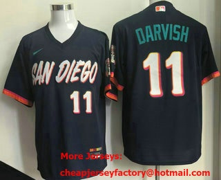 Men's San Diego Padres #11 Yu Darvish Navy 2026 City Connect Stadium Jersey