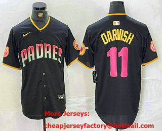 Men's San Diego Padres #11 Yu Darvish Black 20th Anniversary Black 20th Anniversary Limited Stitched Jersey