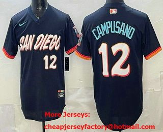 Men's San Diego Padres #12 Luis Campusano Navy 2026 City Connect Stadium Jersey