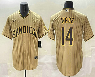 Men's San Diego Padres #14 Tyler Wade Tan Cool Base Stitched Jersey