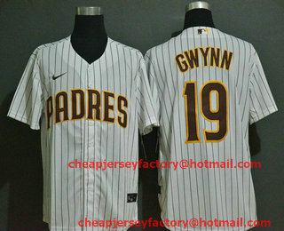 Men's San Diego Padres #19 Tony Gwynn White Stitched MLB Cool Base Nike Jersey