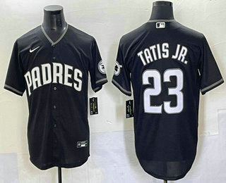 Men's San Diego Padres #23 Fernando Tatis Jr Black Lights Out Limited Stitched Jersey