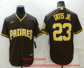 Men's San Diego Padres #23 Fernando Tatis Jr Brown Stitched MLB Cool Base Nike Jersey