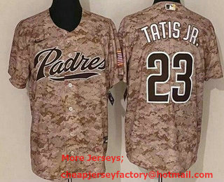 Men's San Diego Padres #23 Fernando Tatis Jr Camo Cool Base Nike Jersey