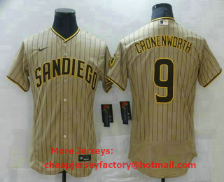 Men's San Diego Padres #9 Jake Cronenworth Grey Stitched MLB Flex Base Nike Jersey