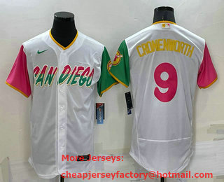 Men's San Diego Padres #9 Jake Cronenworth White 2022 City Connect Flex Base Stitched Jersey
