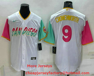 Men's San Diego Padres #9 Jake Cronenworth White 2022 City Connect Cool Base Stitched Jersey