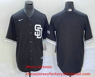 Men's San Diego Padres Blank Black Cool Base Stitched Baseball Jersey