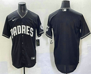 Men's San Diego Padres Blank Black Lights Out Limited Stitched Jersey