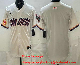 Men's San Diego Padres Blank Cream 2026 City Connect Stadium Jersey