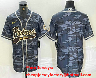Men's San Diego Padres Blank Gray Camo Cool Base Stitched Jersey
