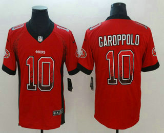 Men's San Francisco 49ers #10 Jimmy Garoppolo Red 2018 Fashion Drift Color Rush Stitched NFL Nike Limited Jersey