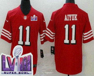 Men's San Francisco 49ers #11 Brandon Aiyuk Limited Red Alternate LVIII Super Bowl Vapor Jersey