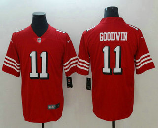 Men's San Francisco 49ers #11 Marquise Goodwin Red New 2018 Color Rush Vapor Untouchable Limited Jersey