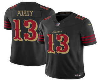 Men's San Francisco 49ers #13 Brock Purdy Black 2025 FUSE Rivalries Vapor Limited Stitched Jersey