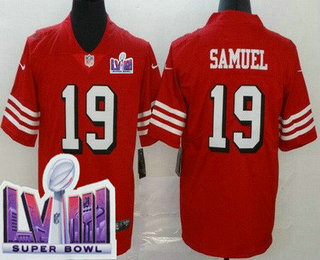 Men's San Francisco 49ers #19 Deebo Samuel Limited Red Alternate LVIII Super Bowl Vapor Jersey