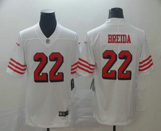 Men's San Francisco 49ers #22 Matt Breida White New 2018 Color Rush Vapor Untouchable Limited Jersey