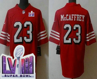 Men's San Francisco 49ers #23 Christian McCaffrey Limited Red Alternate LVIII Super Bowl Vapor Jersey