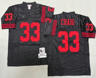 Men's San Francisco 49ers #33 Roger Craig Black Throwback Jersey